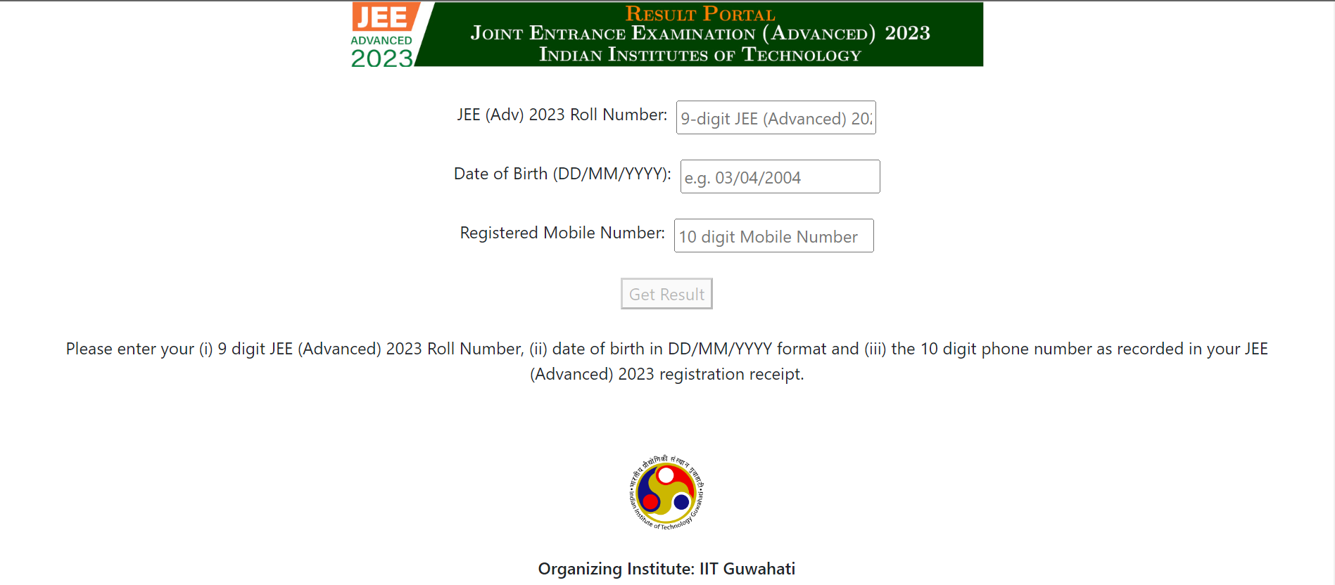 IIT JEE Advanced 2023 Result Check