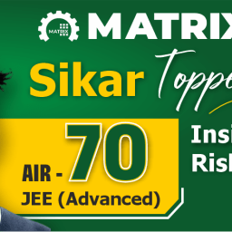 Rishabh Meel, Matrix Sikar Topper in JEE Advanced