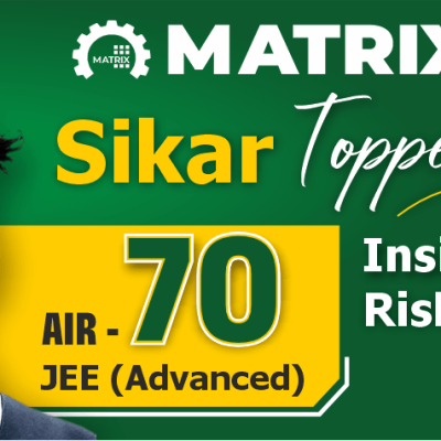 Rishabh Meel, Matrix Sikar Topper in JEE Advanced