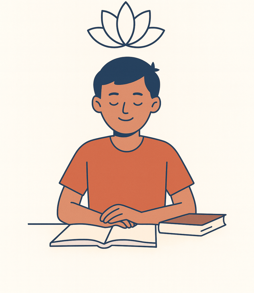 A student calmly preparing for NEET UG 2026 exam.