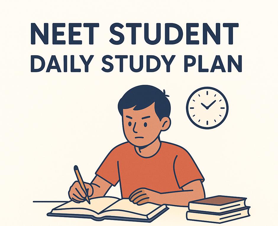 A NEET aspirant studying as per the daily study plan