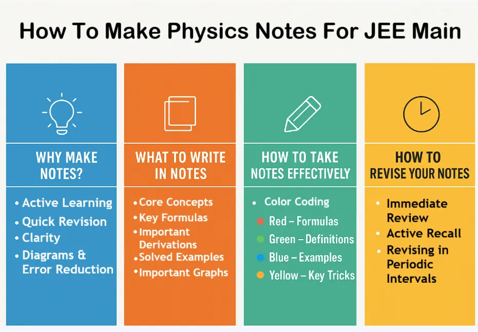 how to make physics notes for JEE Main